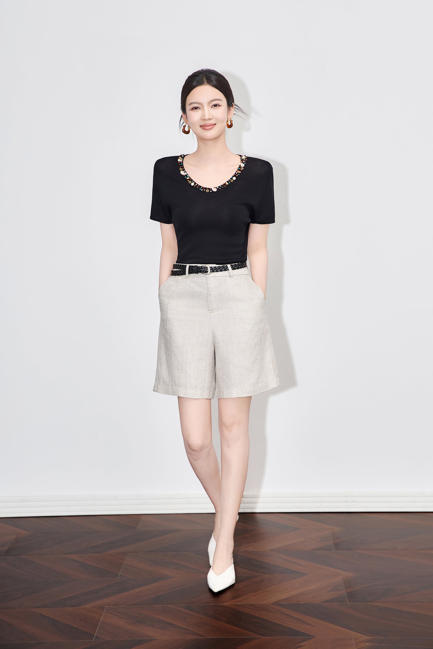 25ss Tencel linen straight-leg pants