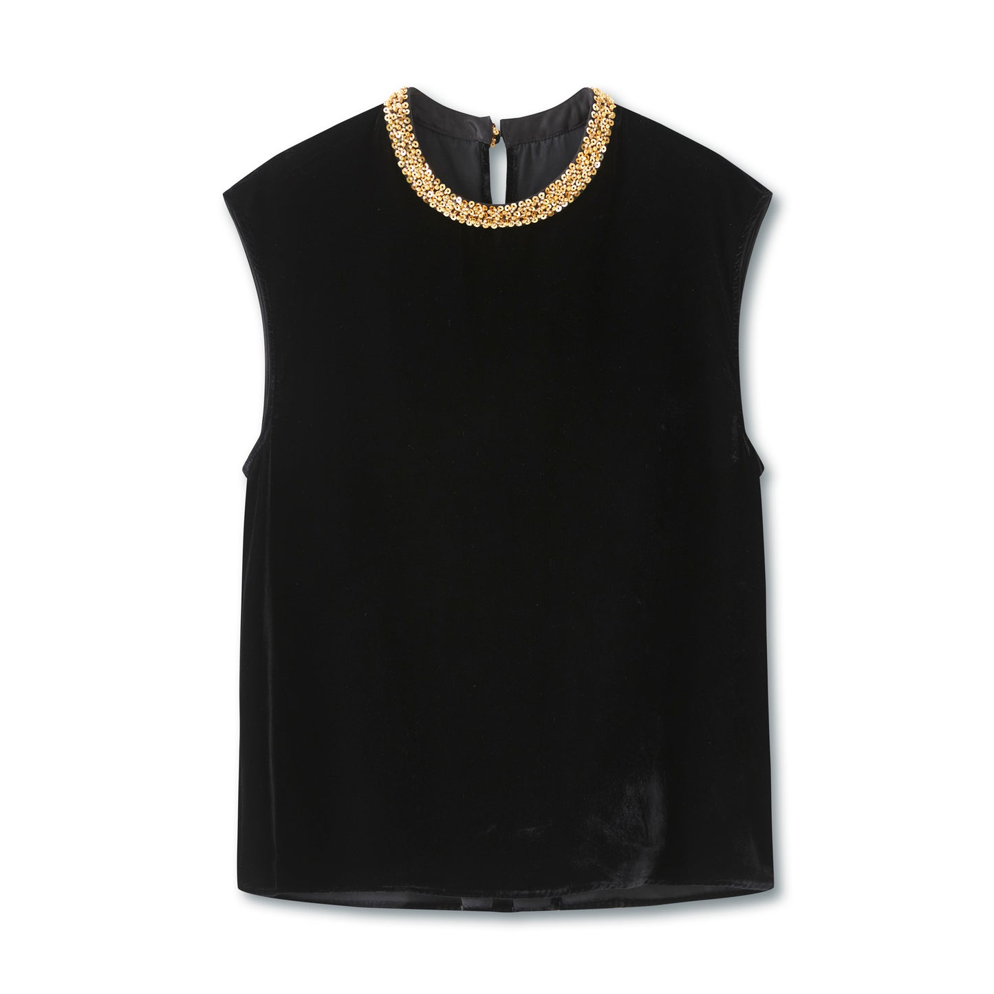 25ss Fashionable heavy industry sequined velvet top