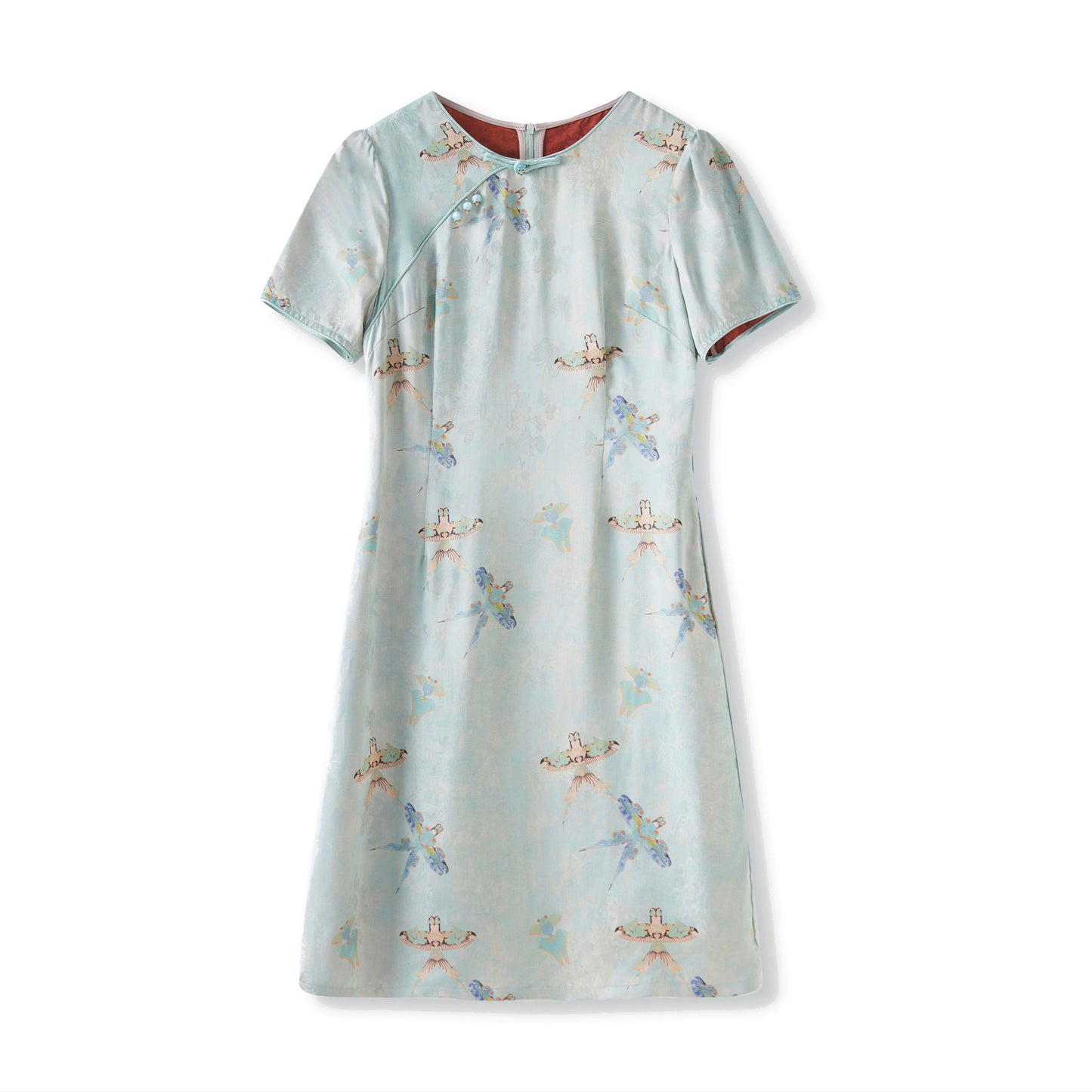 25ss Chinese-style jacquard cheongsam dress