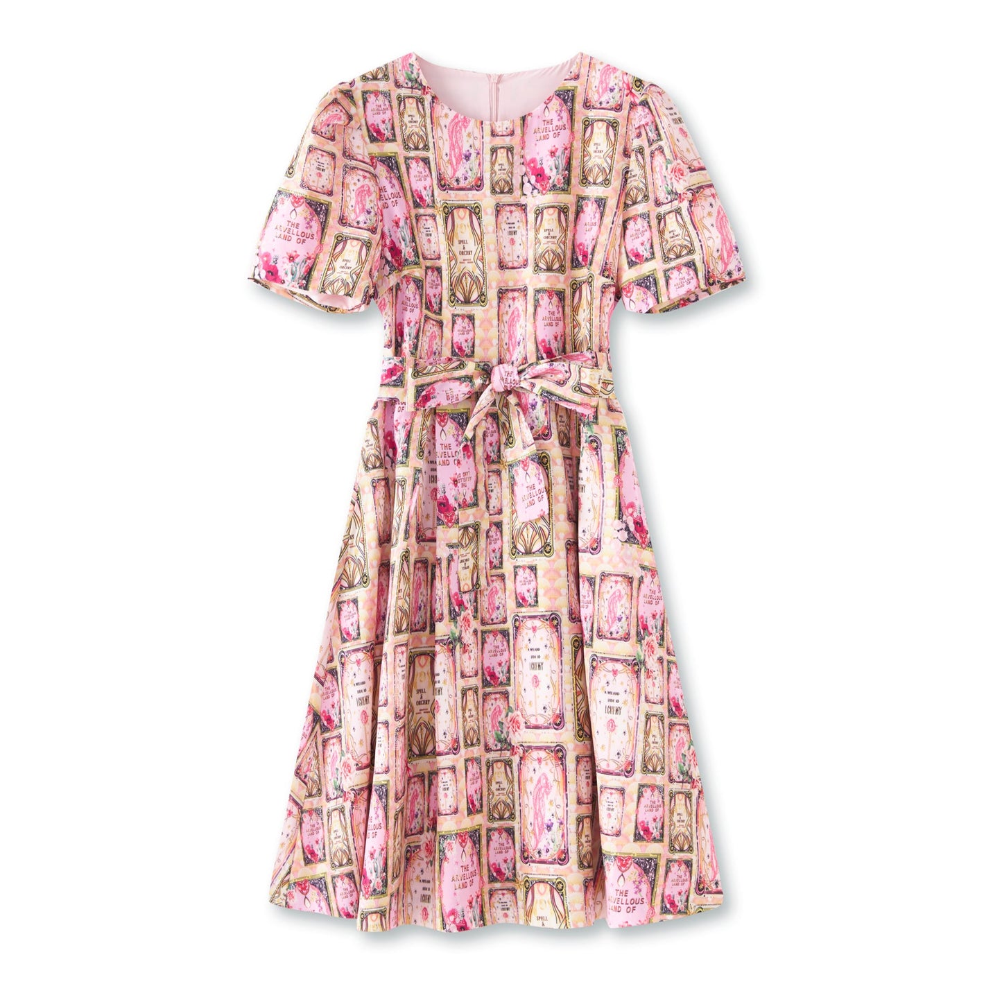 25ss Printed slimming lace-up elegant dress