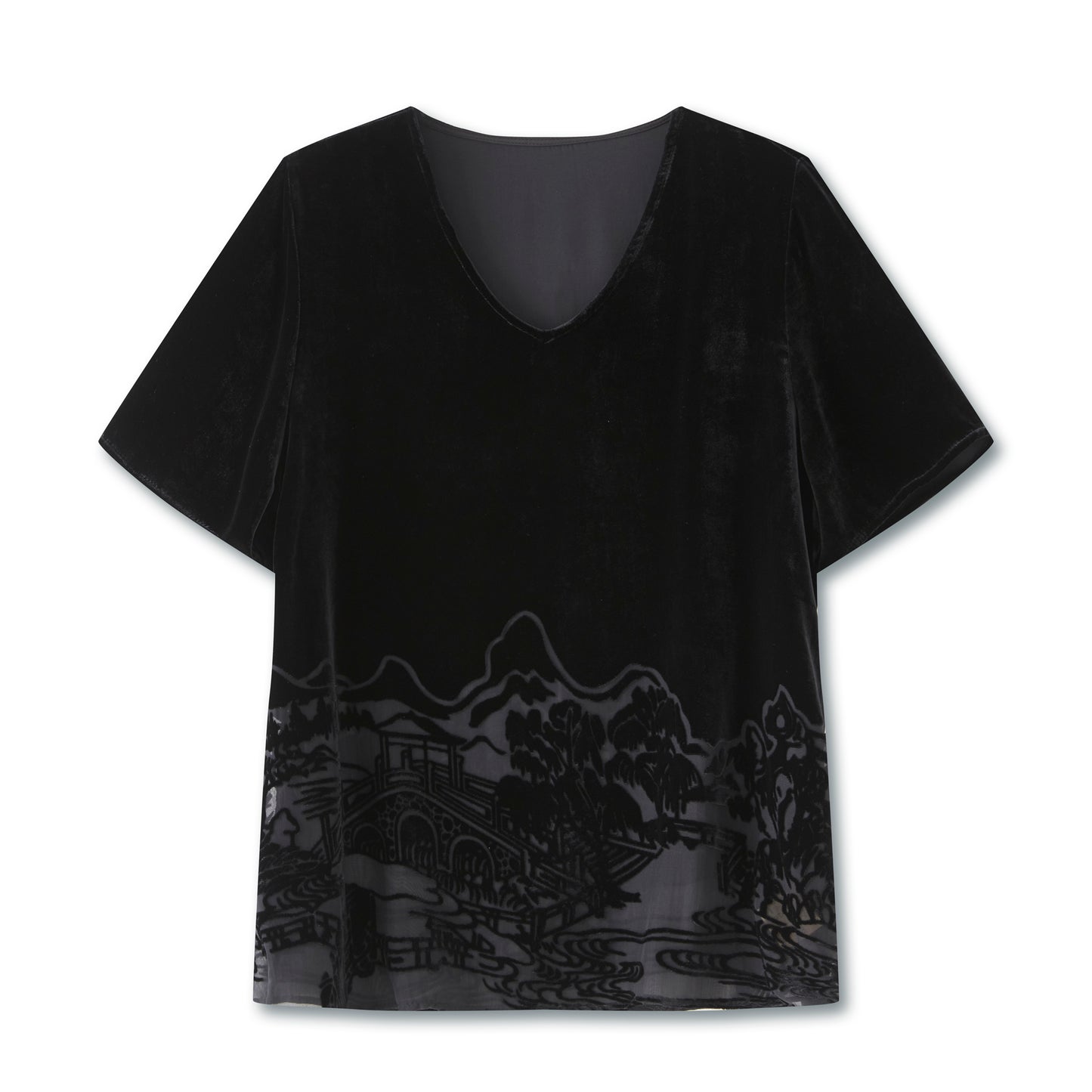 25ss Fashionable velvet top with Chinese style