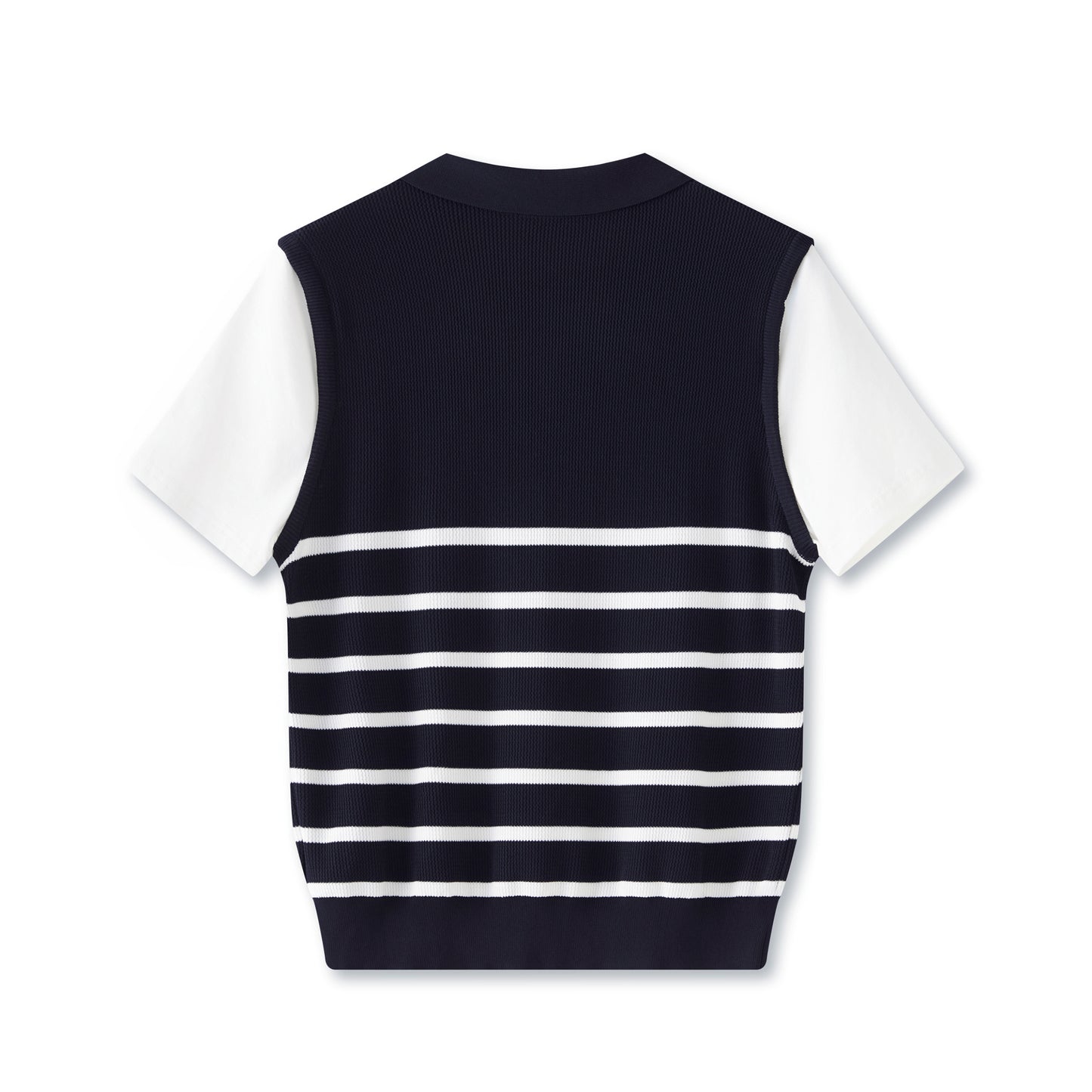25ss Ice silk yarn striped patchwork knitted T-shirt