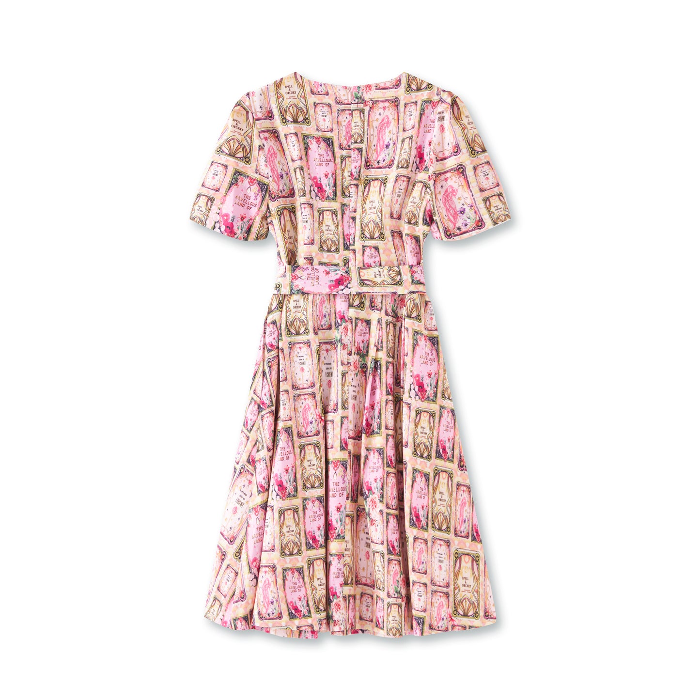 25ss Printed slimming lace-up elegant dress