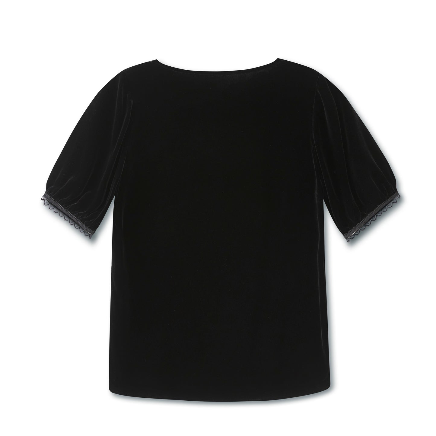 25ss Round-neck floral beaded velvet short-sleeved shirt