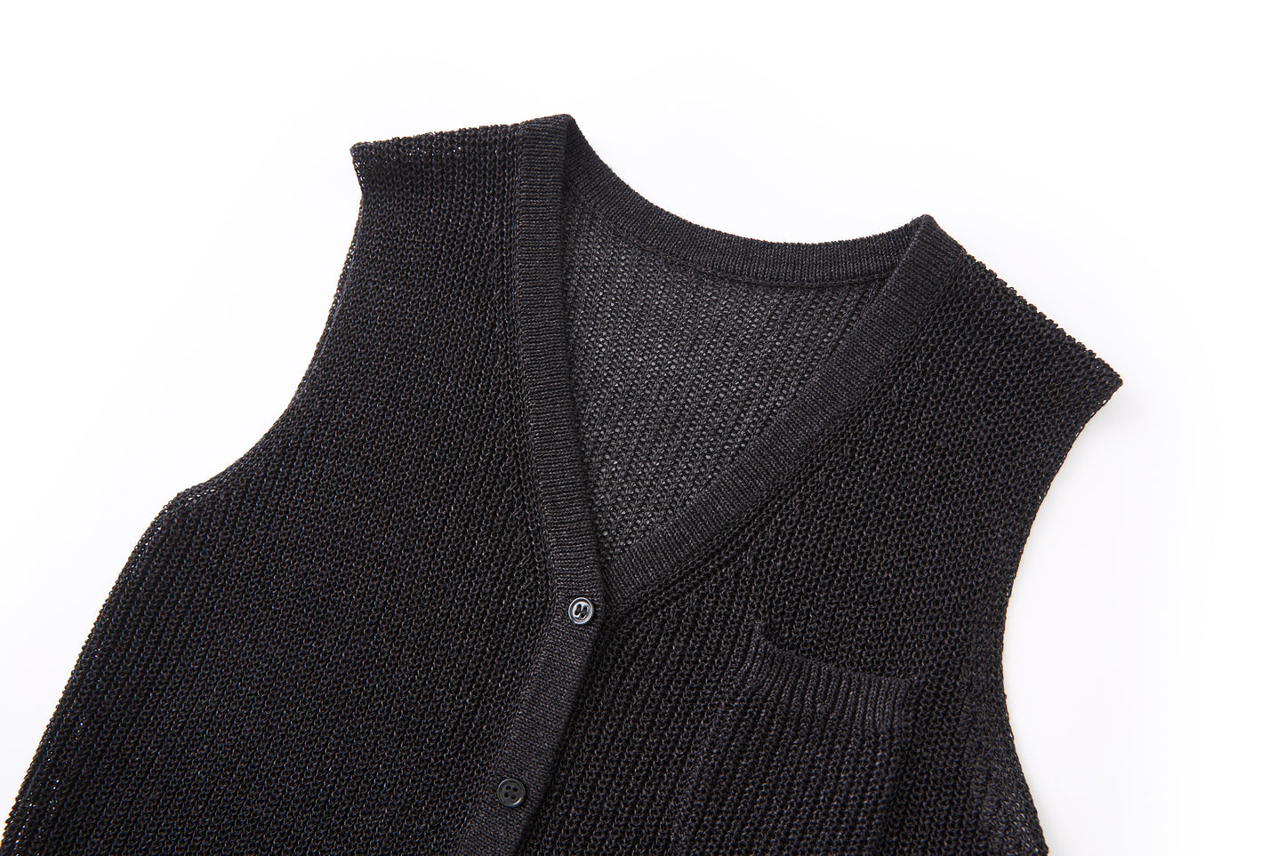 25ss V-neck single-pocket sleeveless knitted vest