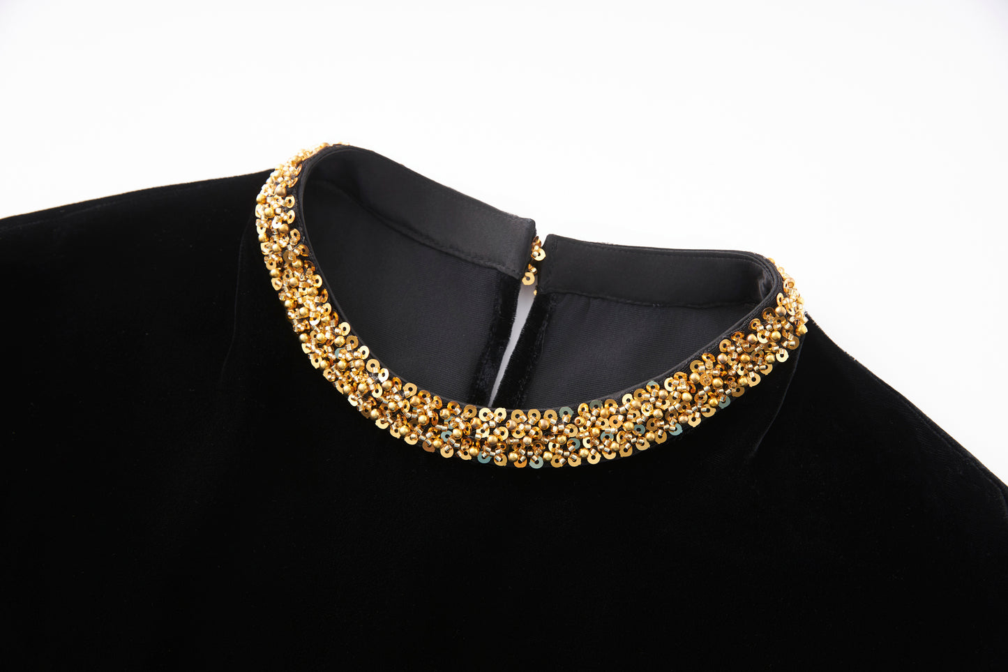 25ss Fashionable heavy industry sequined velvet top