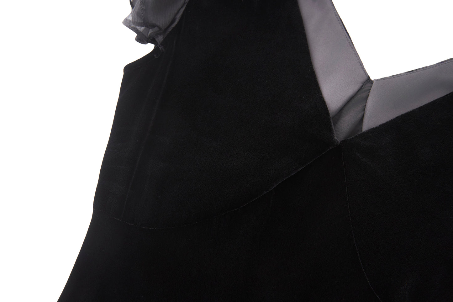 25ss French elegant V-neck velvet cinched waist dress