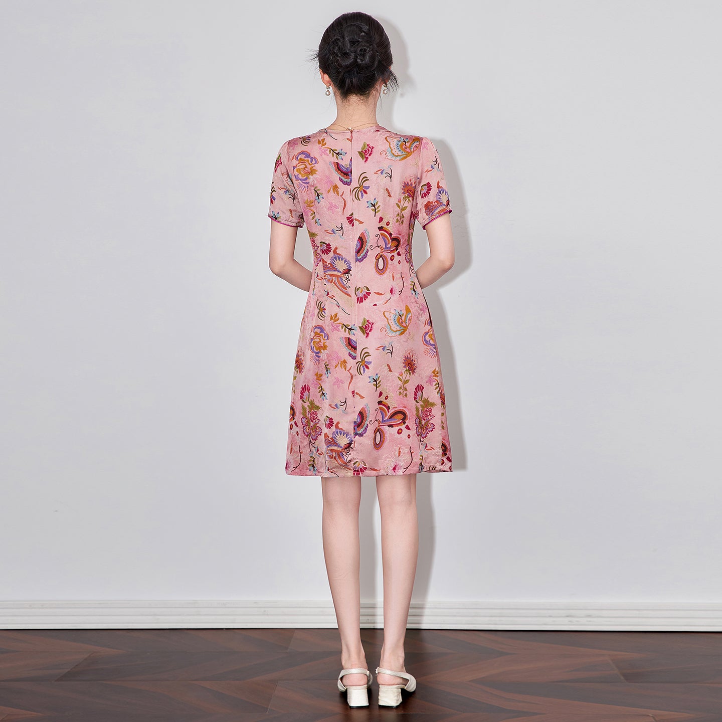 25ss Chinese-style jacquard cheongsam dress