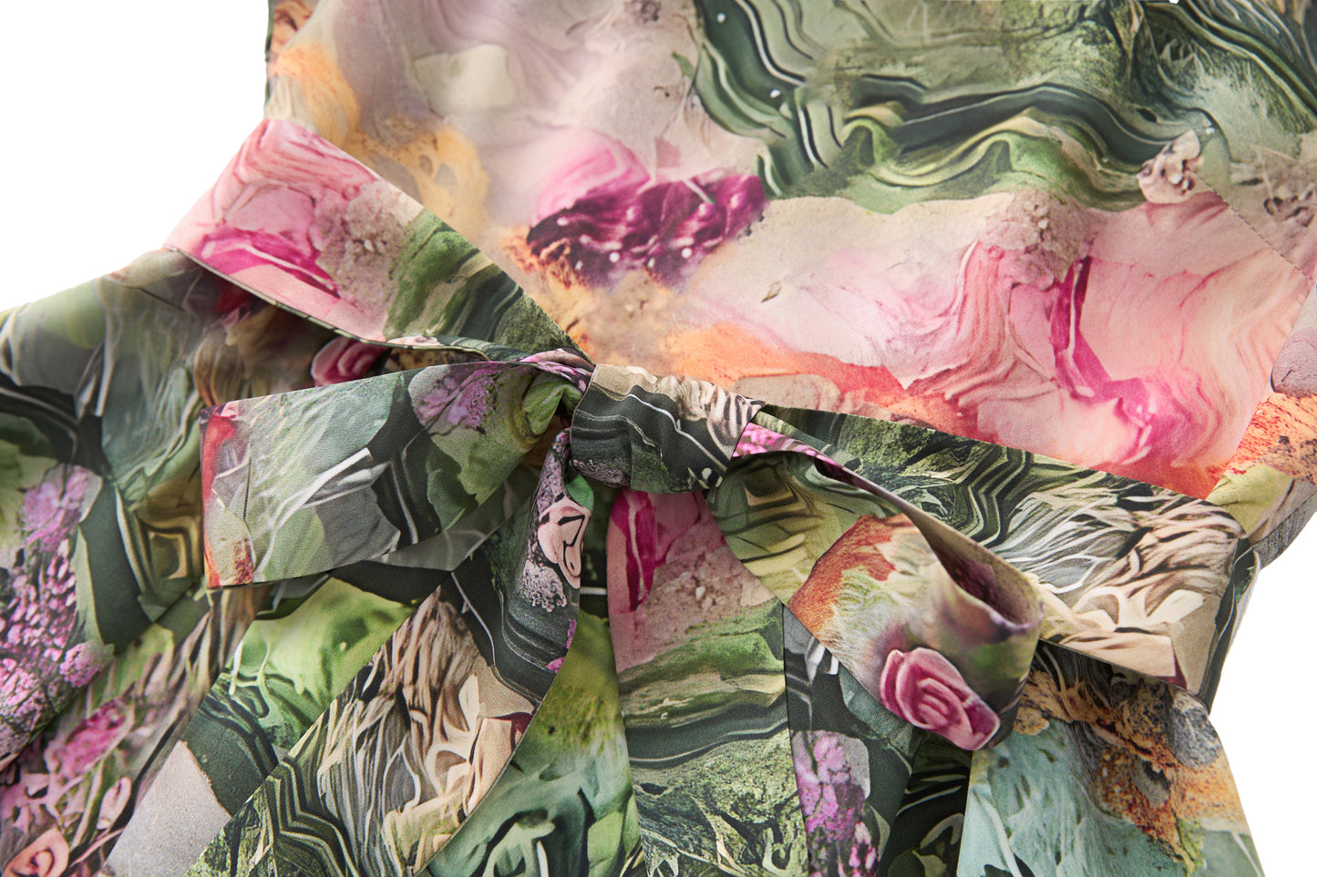 25ss Youthful printed cinched-waist dress