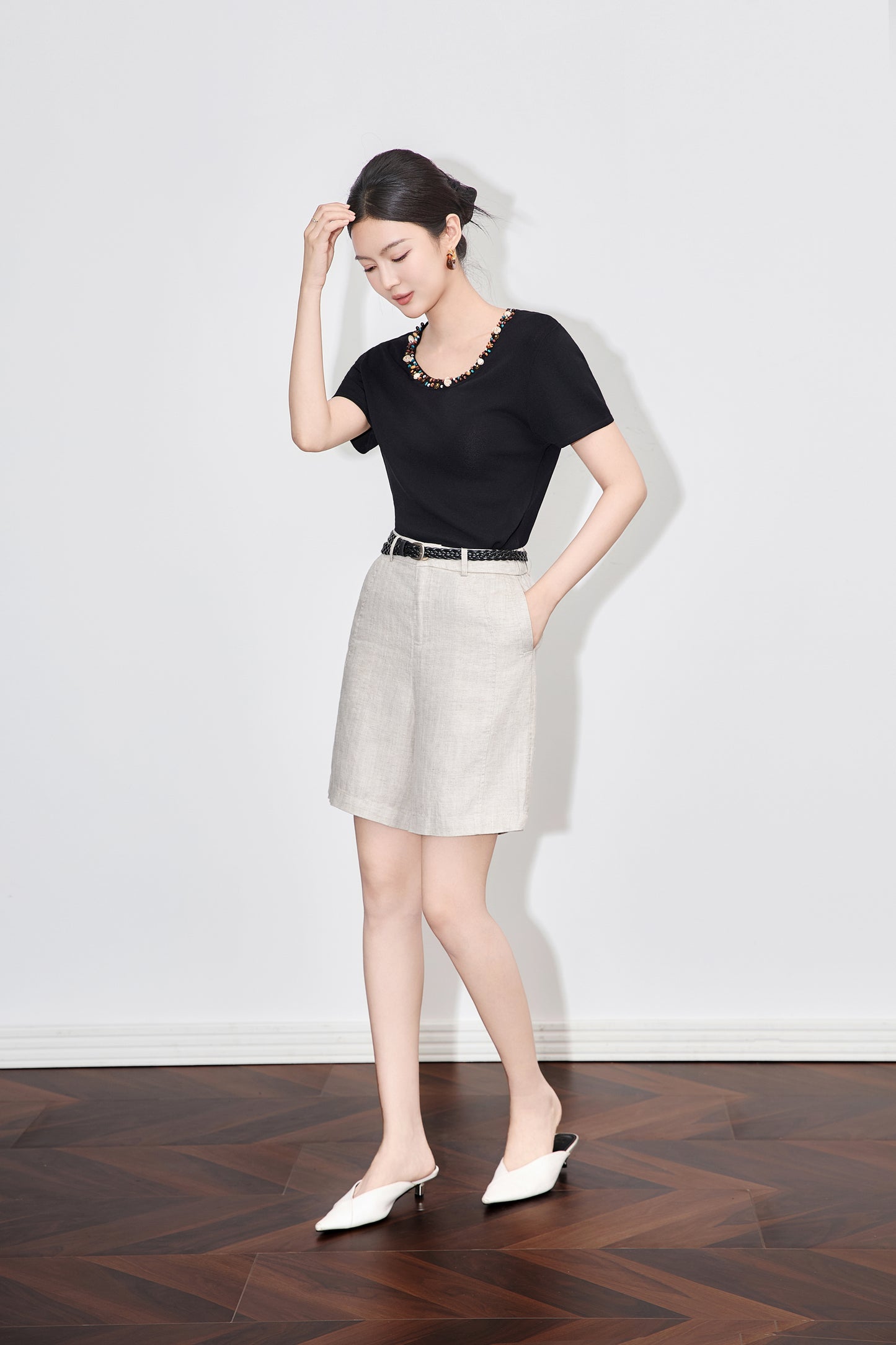 25ss Tencel linen straight-leg pants
