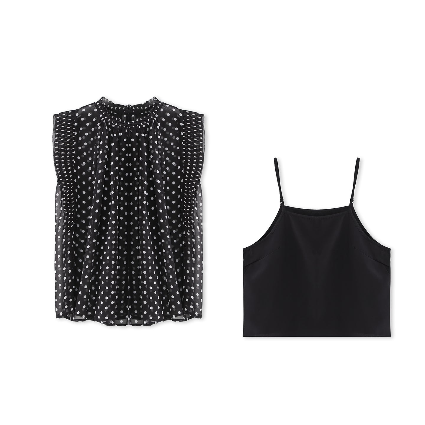 25ss French polka dot loose sleeveless top