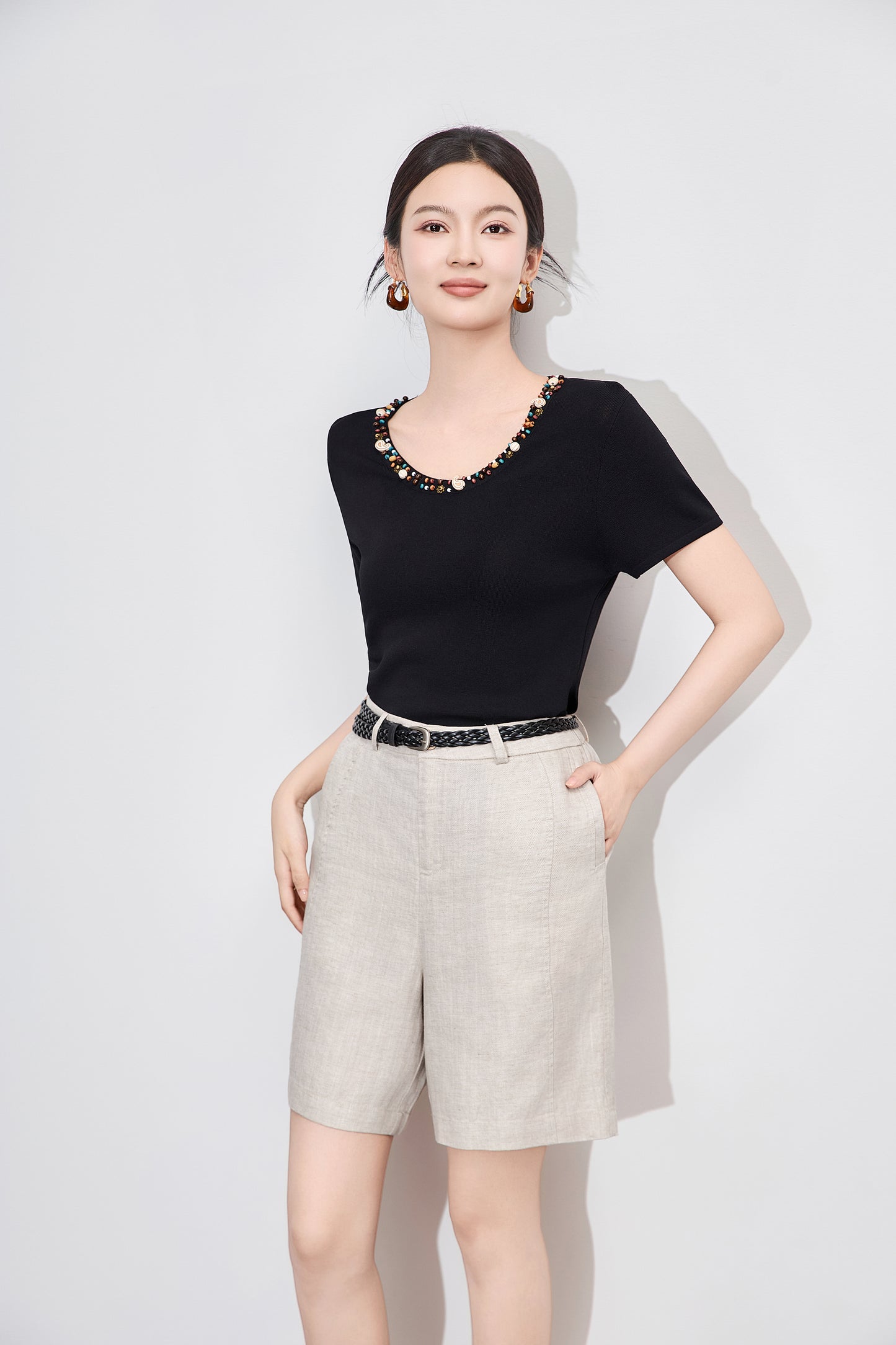 25ss Tencel linen straight-leg pants