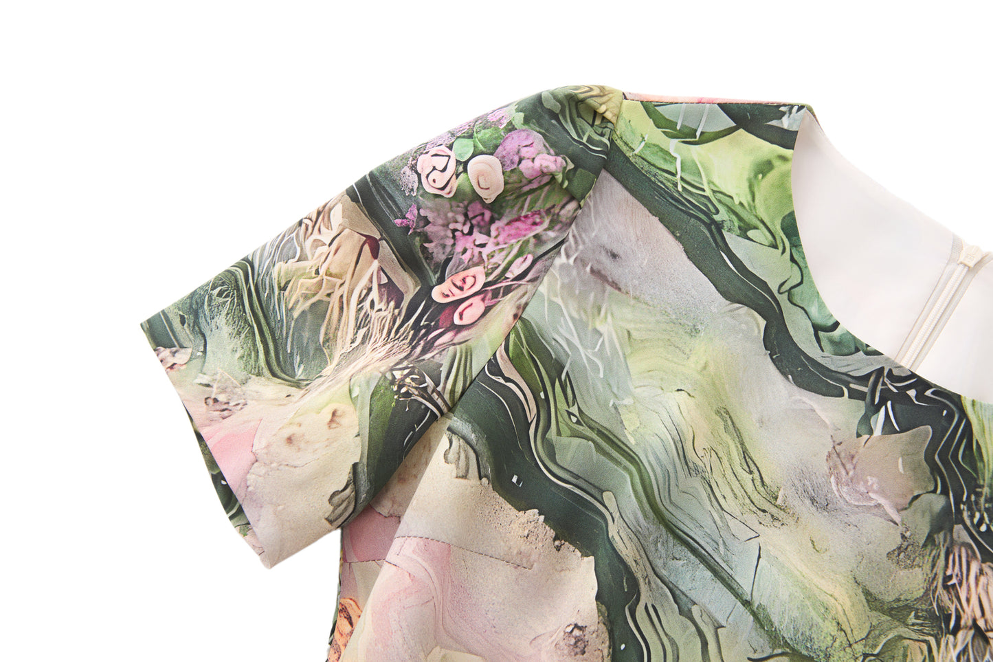 25ss Youthful printed cinched-waist dress