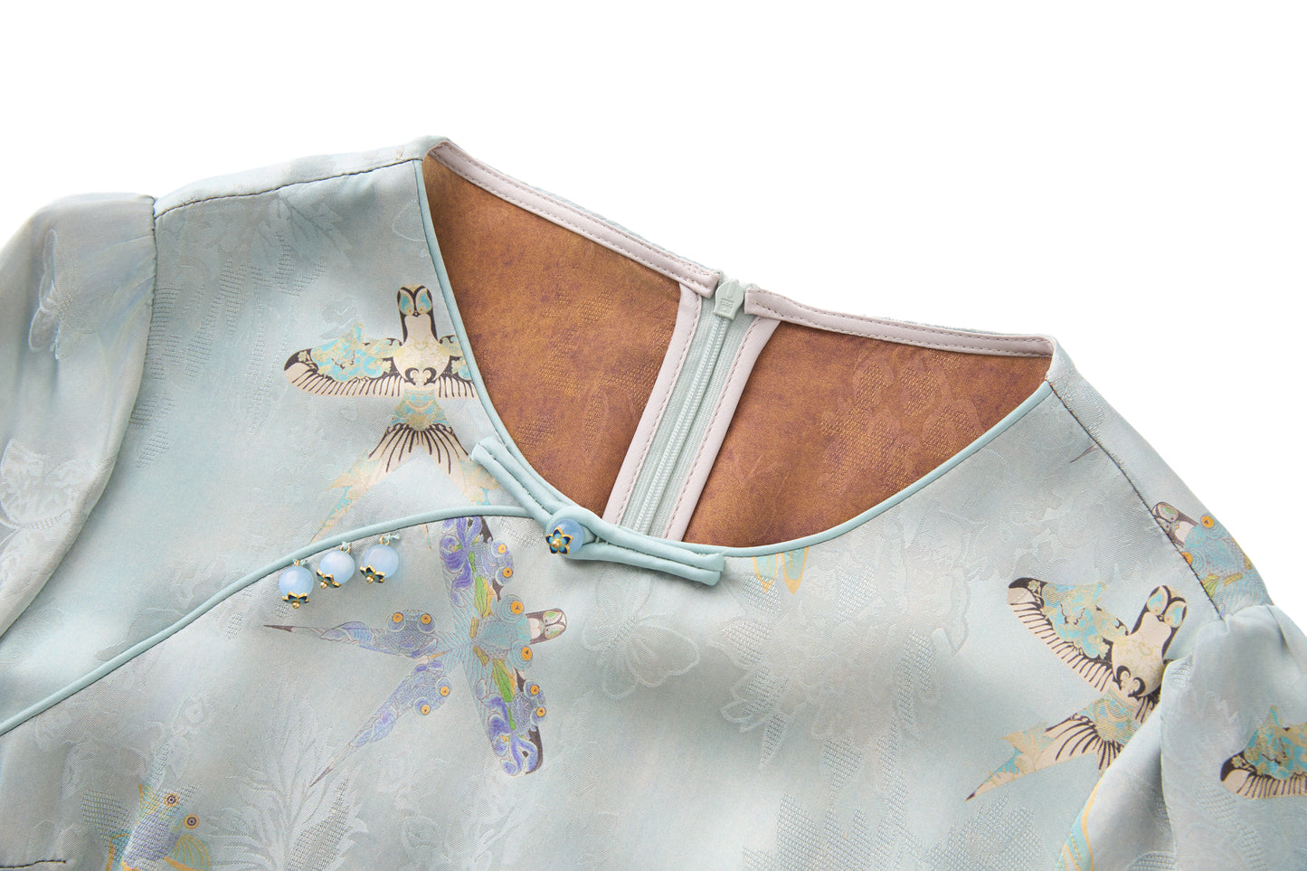 25ss Chinese-style jacquard cheongsam dress