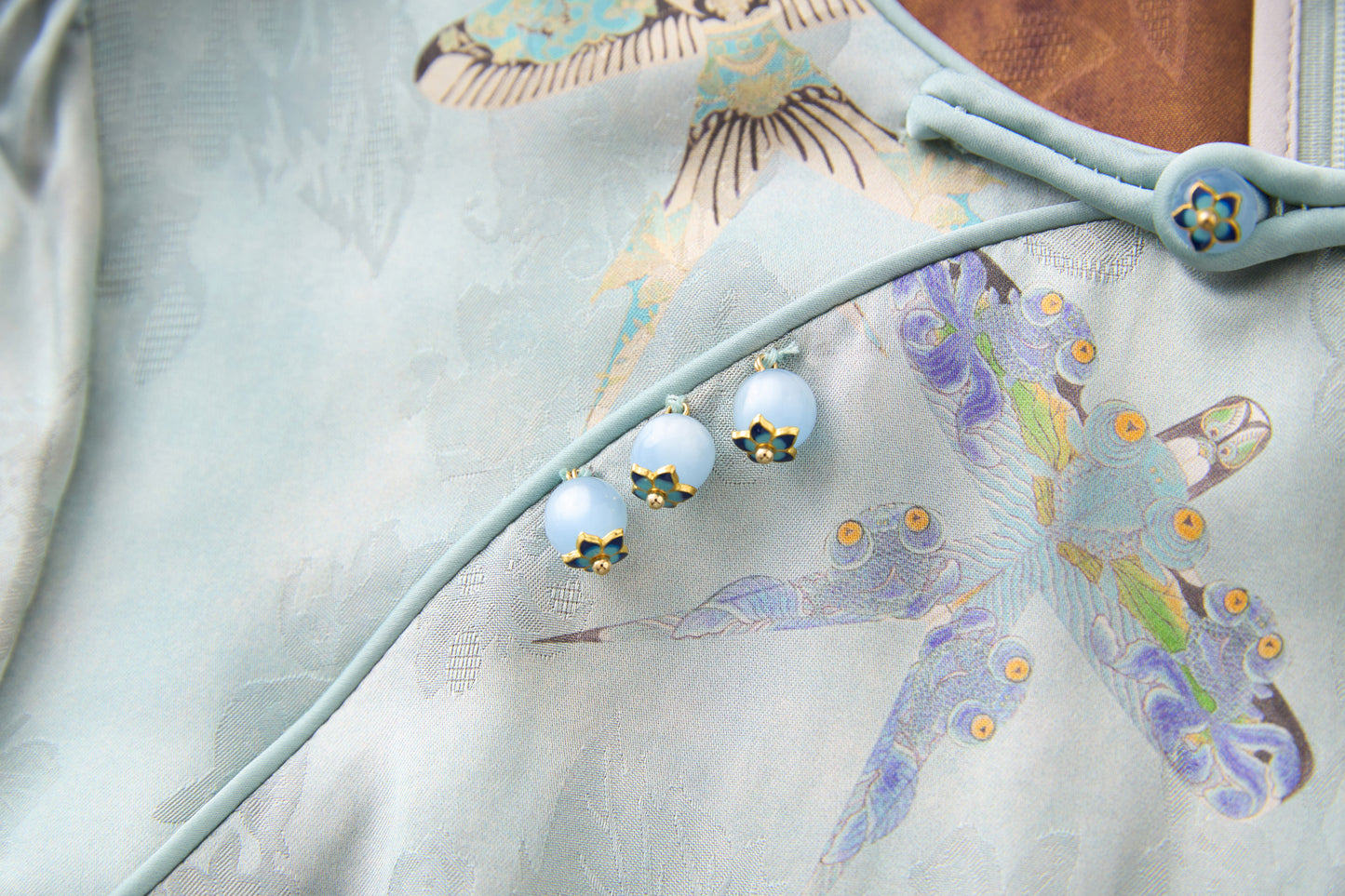 25ss Chinese-style jacquard cheongsam dress