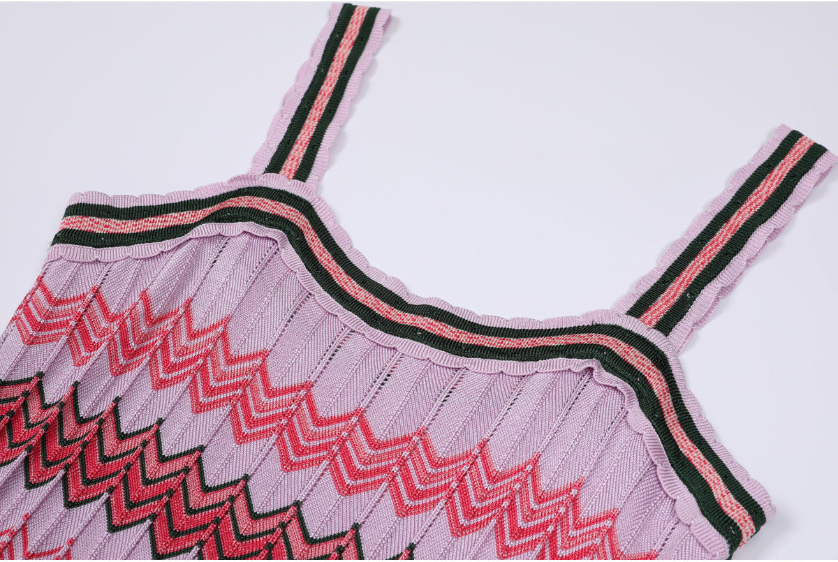 25ss A sleeveless knitted dress for socialite
