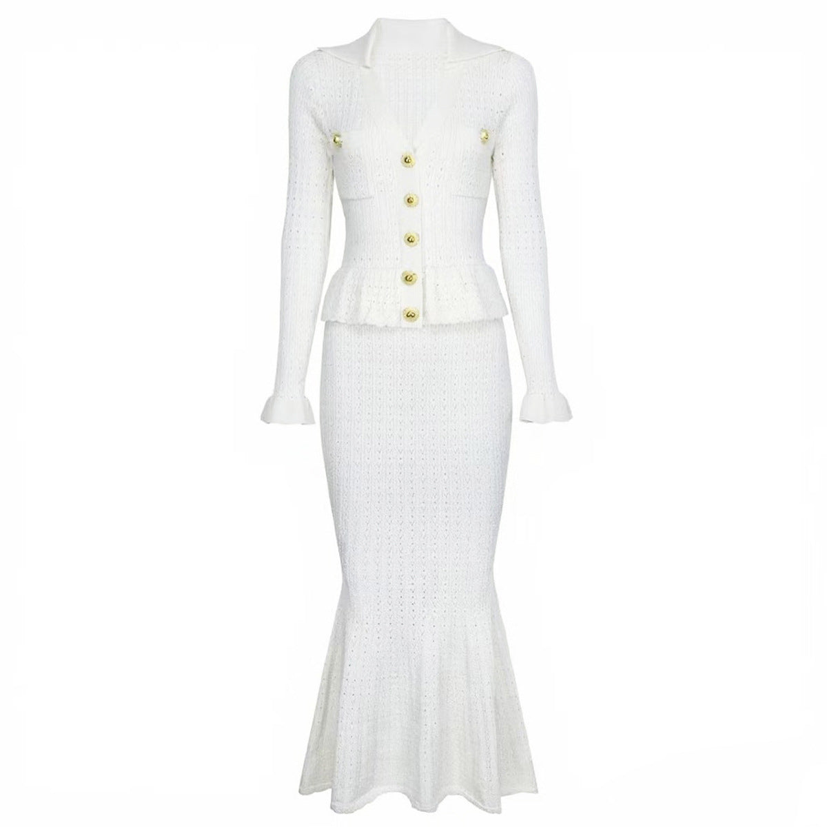 25ss European and American spring and autumn fashion knitted dress