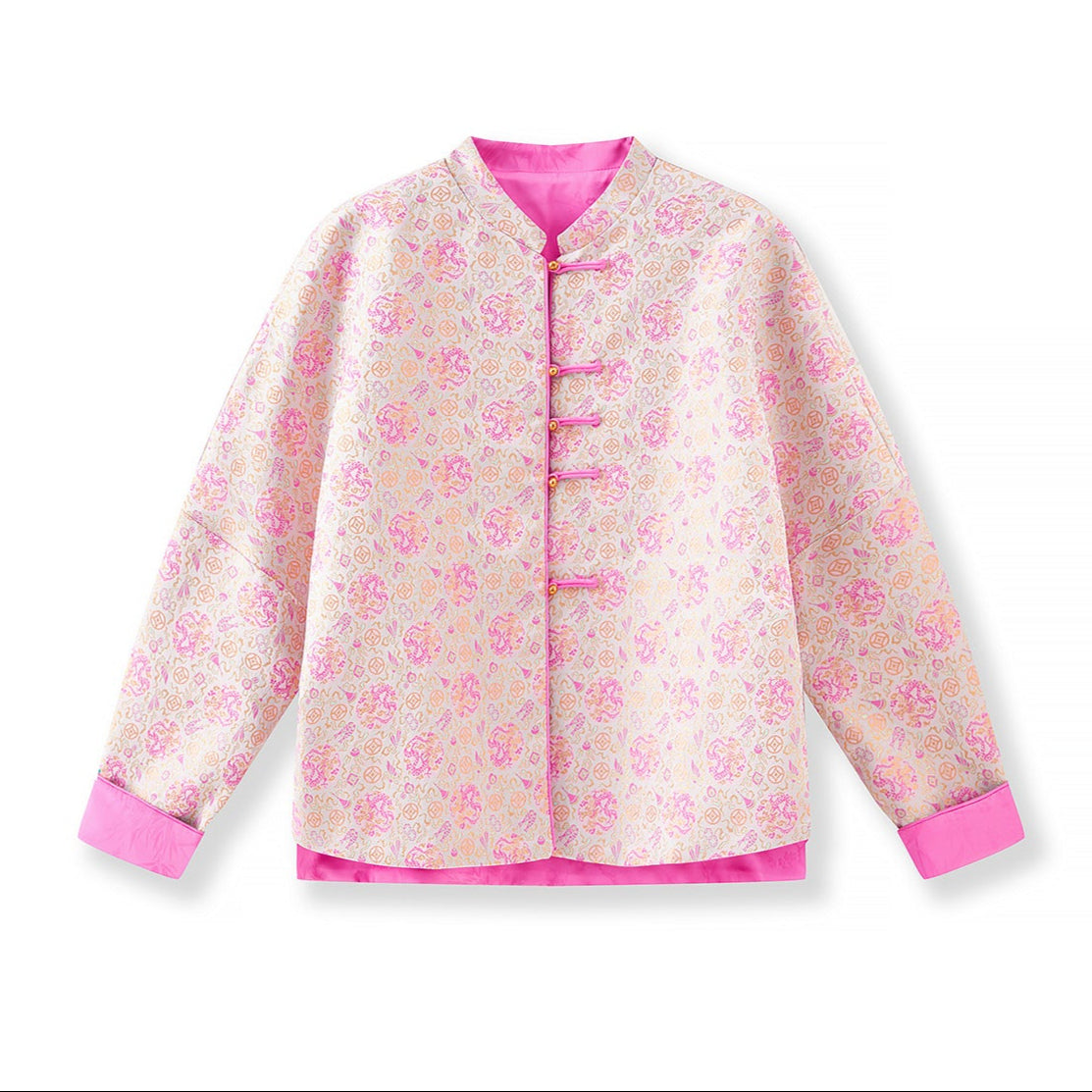 New Chin25ss ese-style auspicious dragon and lucky fish two-piece coat with copper coins and gold threads