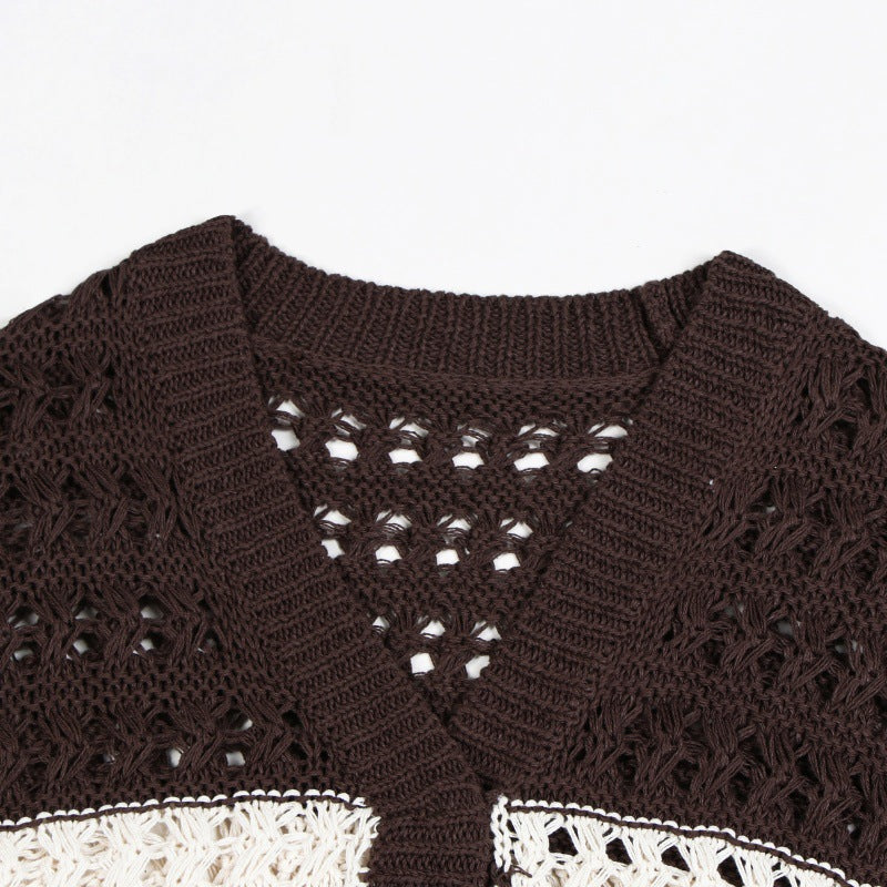 25ss Old Qian style's high-end autumn and winter knitted cardigan