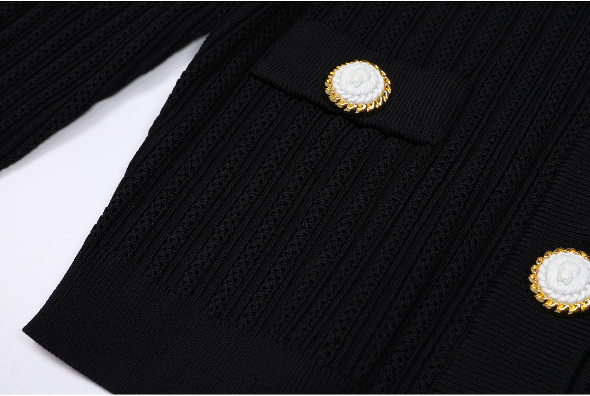 25ss European and American spring and autumn knitted sweater coat