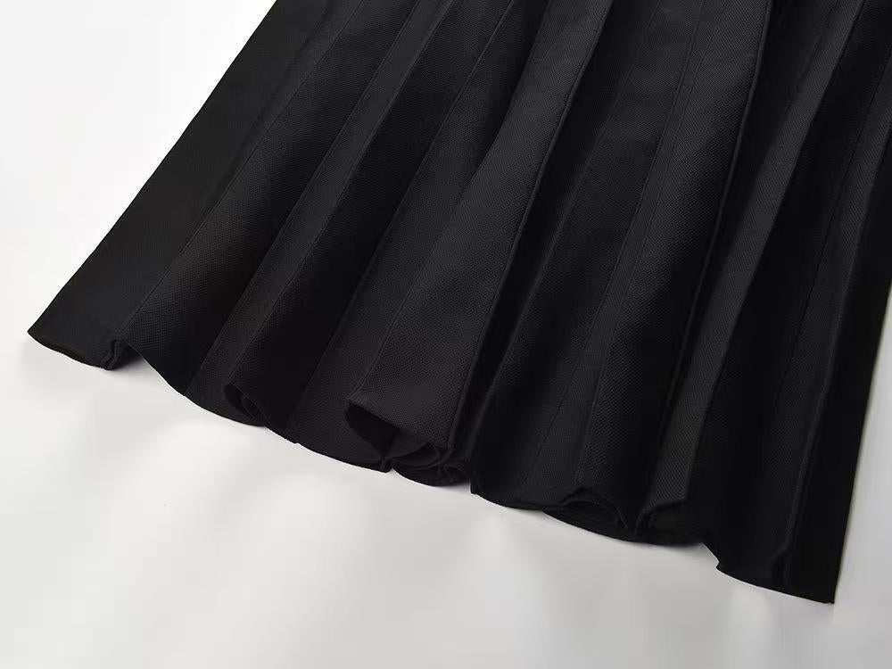 25ss French intellectual halter knitted long dress