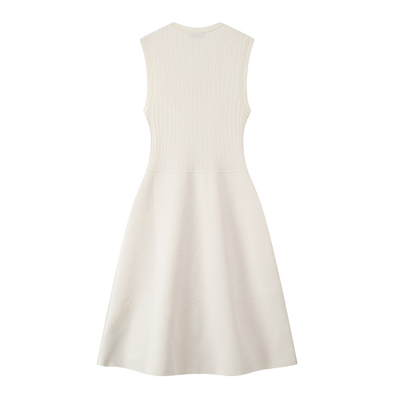 25ss Spring and summer sleeveless single-breasted slim-fitting dress