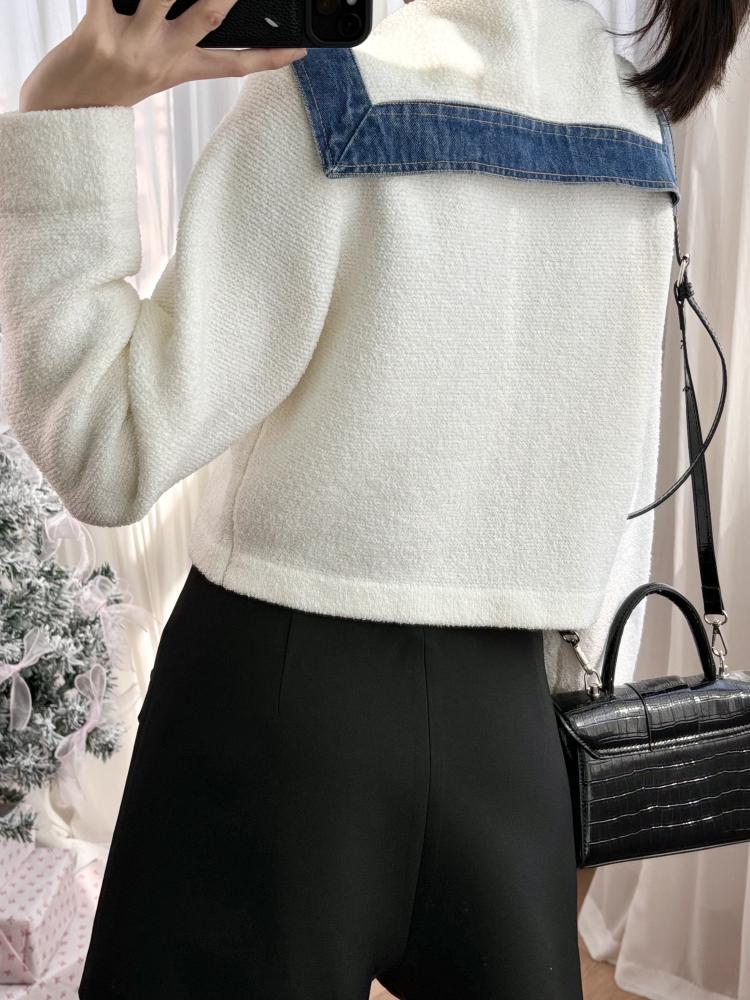 25ss Elegant and youthful school-style knitted cardigan