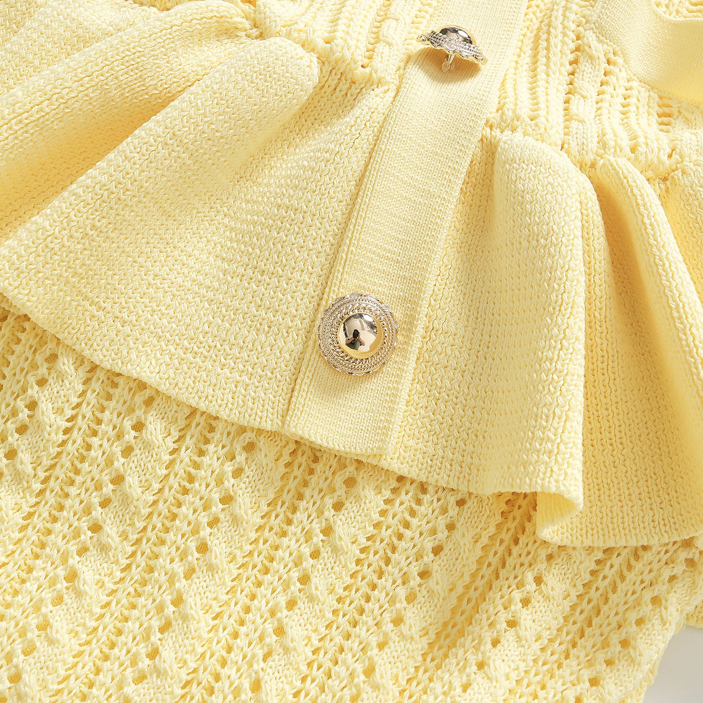 25ss Two cream-yellow fake knitted fishtail skirts for early autumn