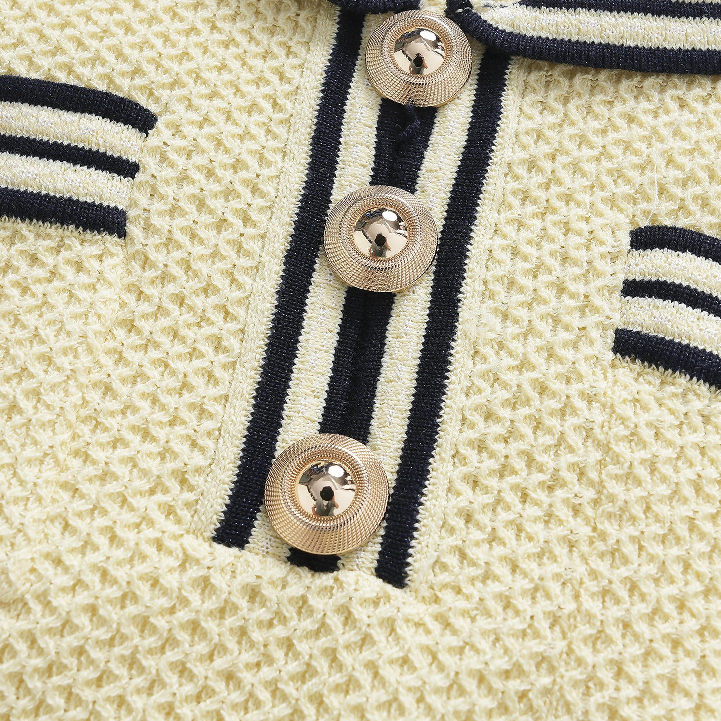 French-style, niche and youthful school-style knitted dress