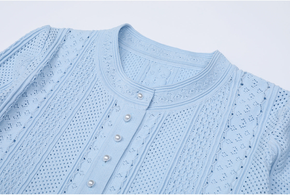 25ss Spring and Autumn knitted lady cardigan suit dress