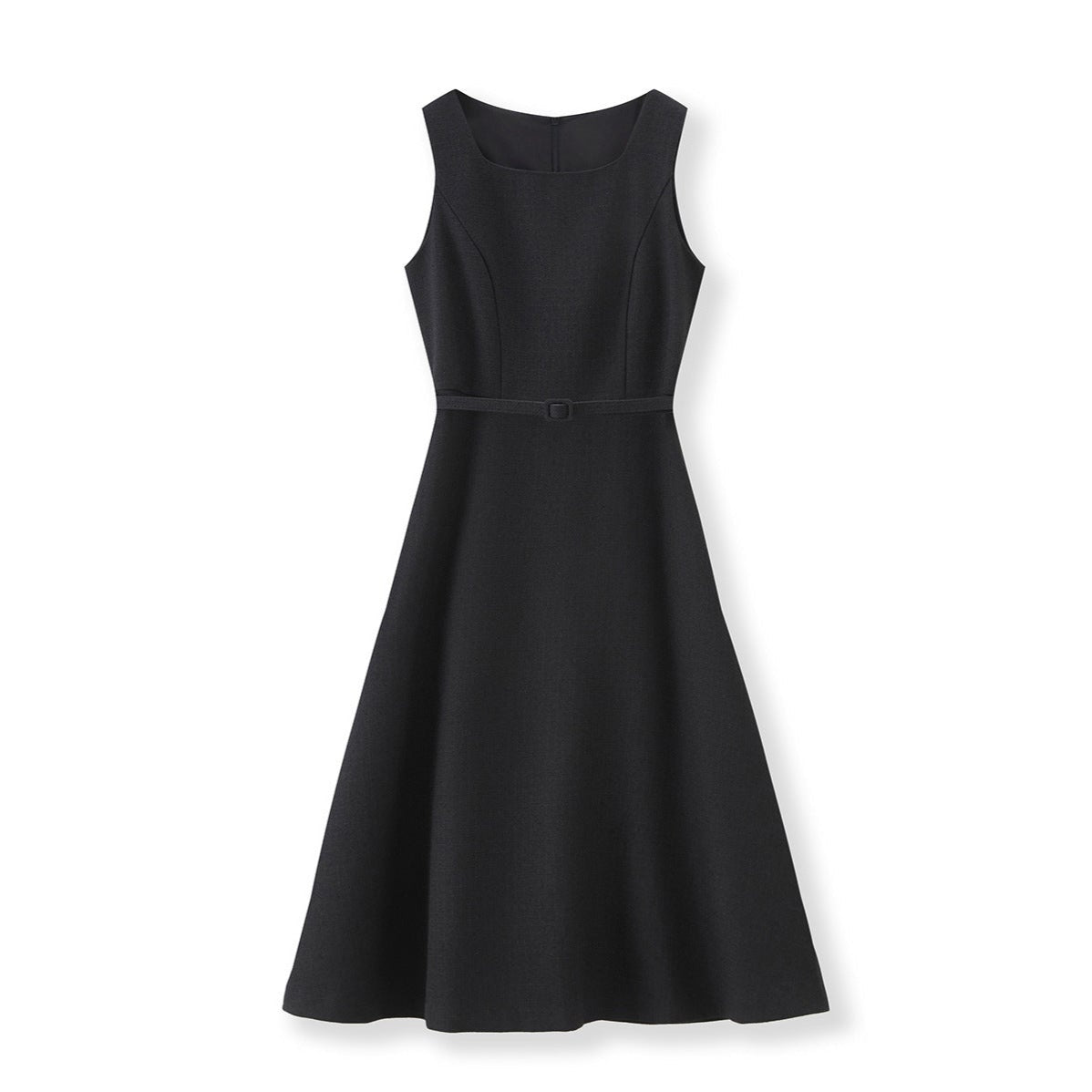 25ss French high-end cinched-waist wide-hem dress