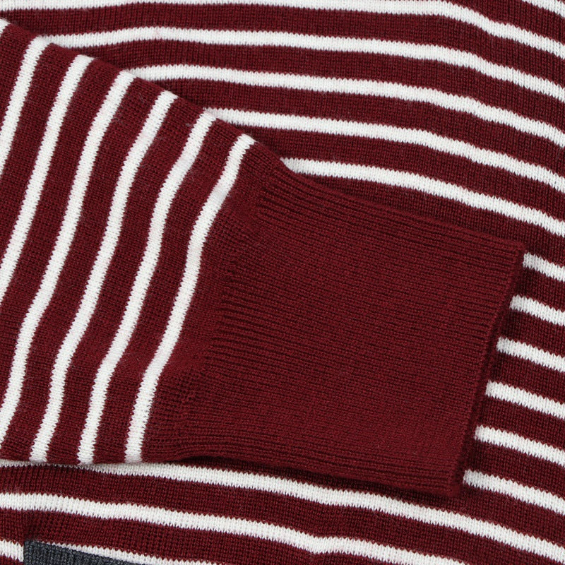 25ss Elegant striped wool knitted sweater for autumn and winter