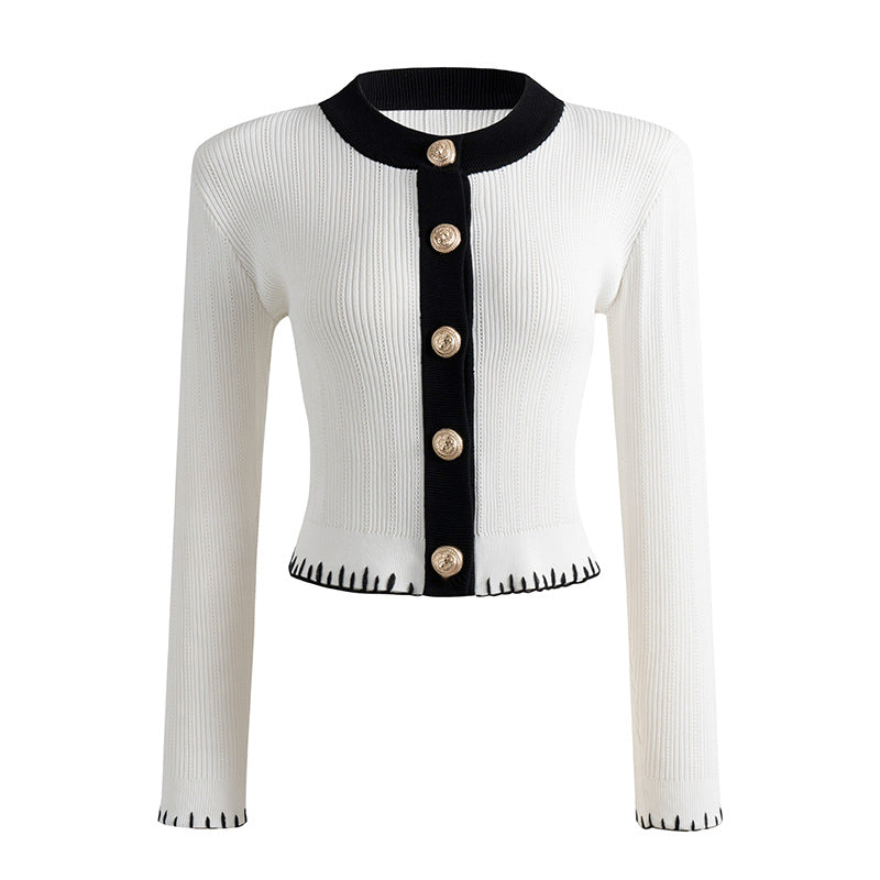 A high-quality knitted cardigan jacket