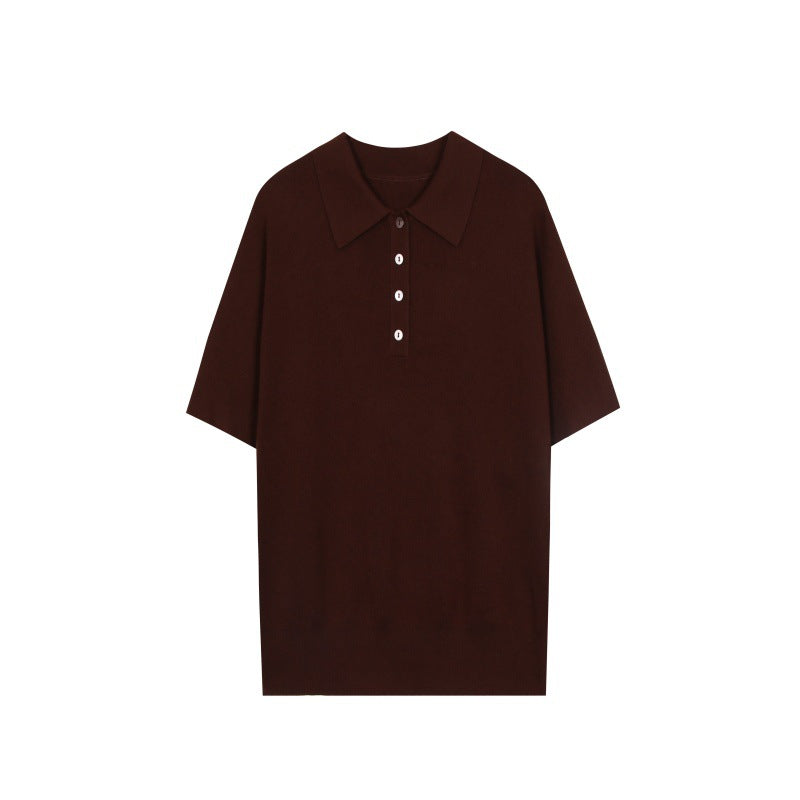 25ss Spring and Autumn Polo collar cashmere knitted casual suit