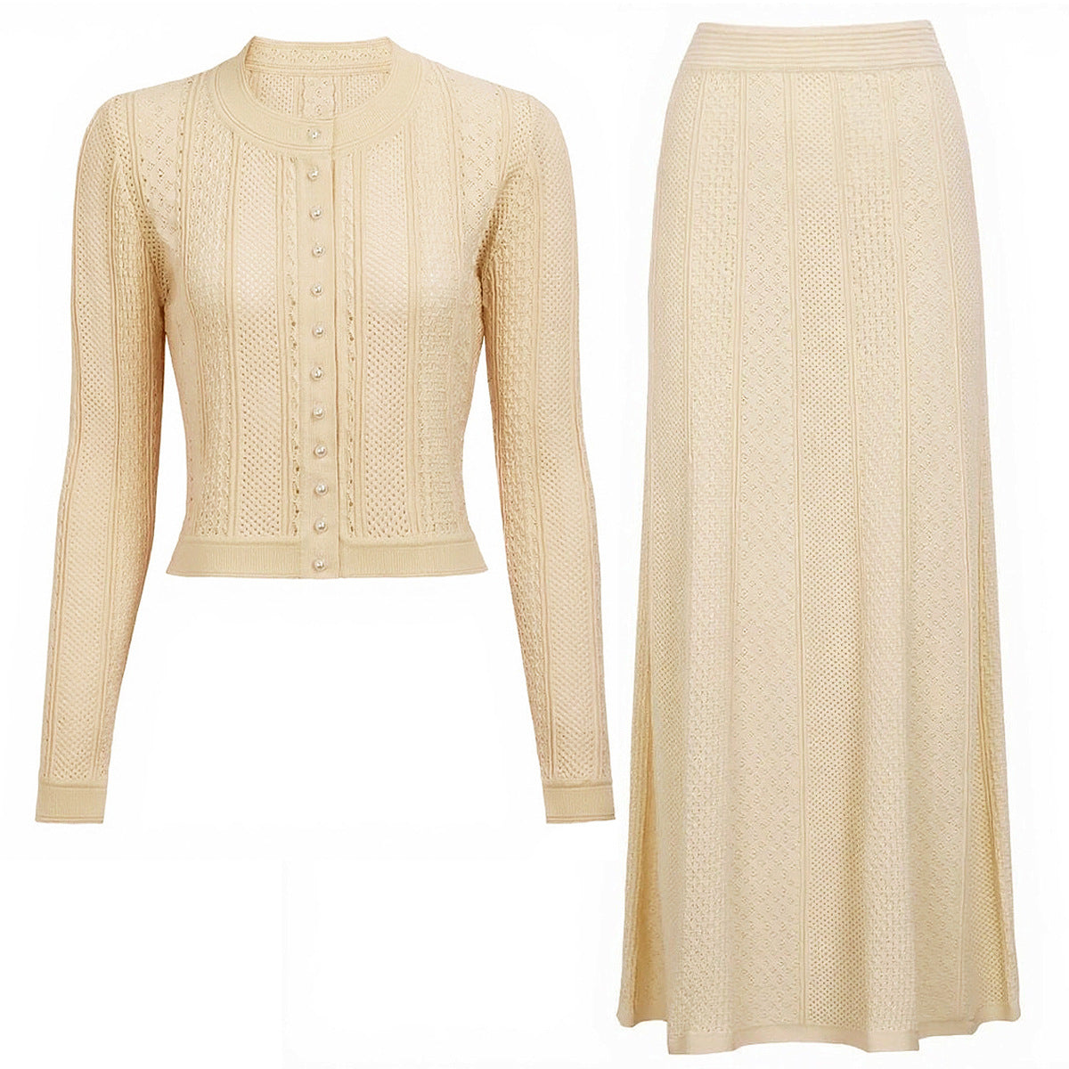 25ss Spring and Autumn knitted lady cardigan suit dress