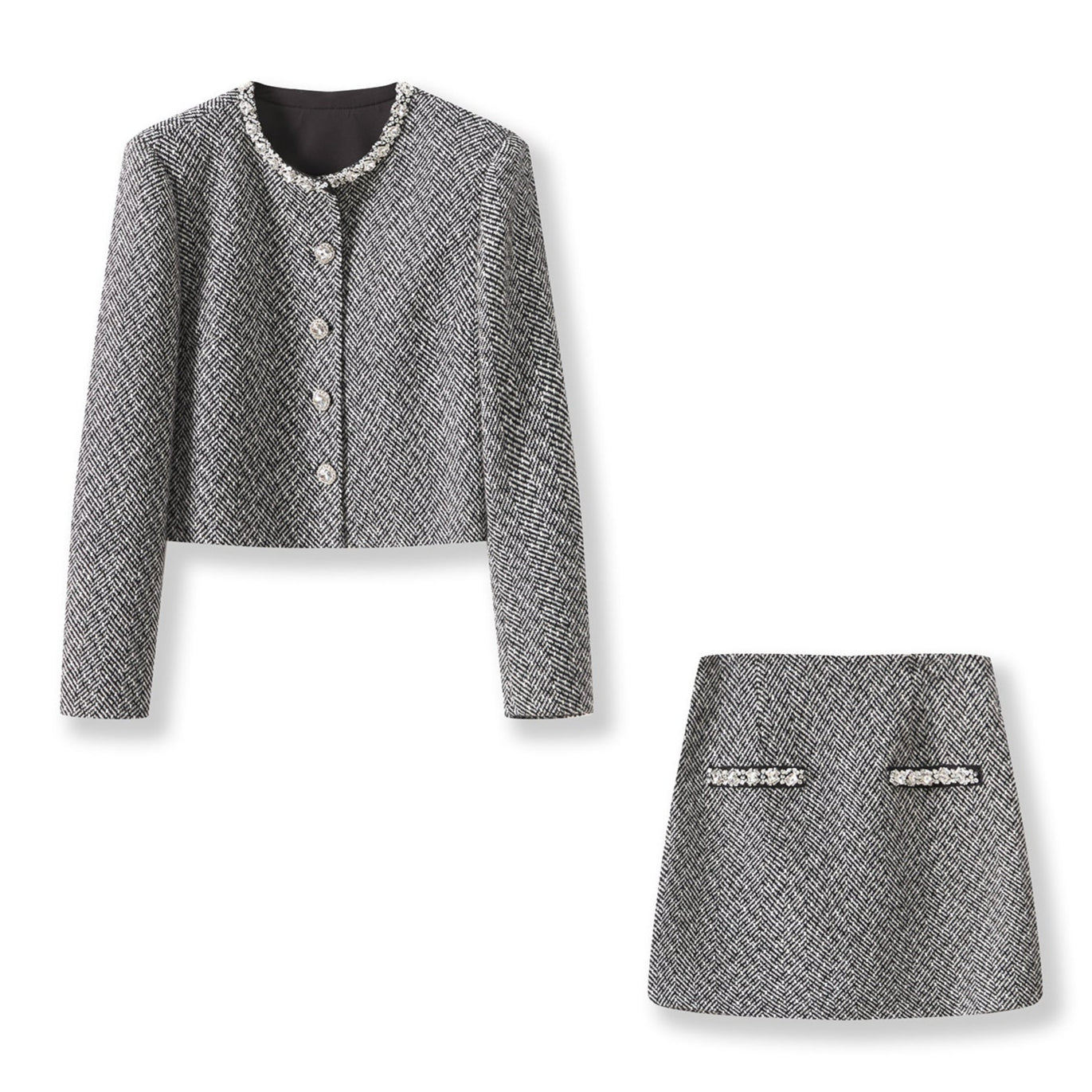 25ss Xiaoxiang wool blended coat and skirt set