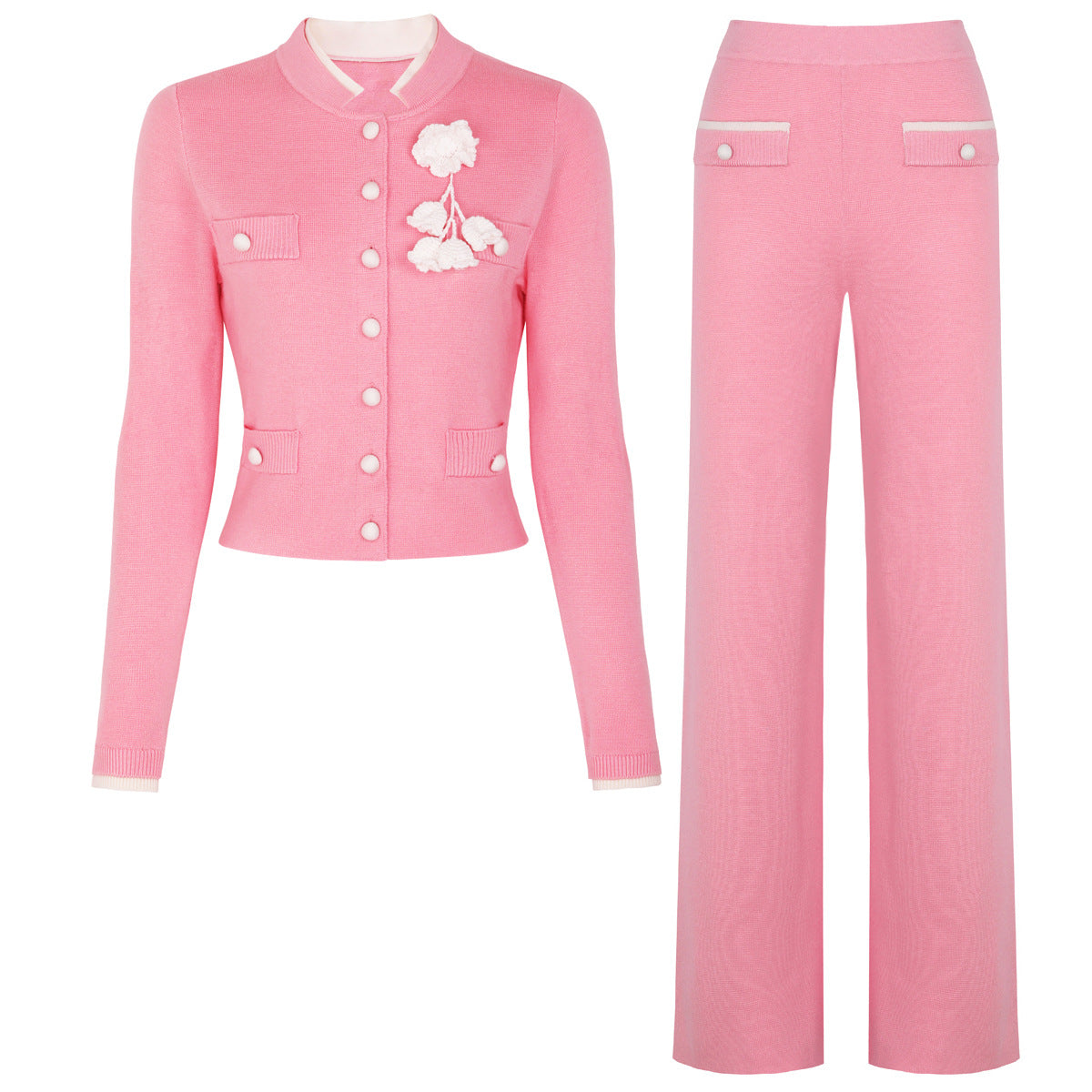 25ss Chunqiu Heavy Industry Knitted Casual Style Set