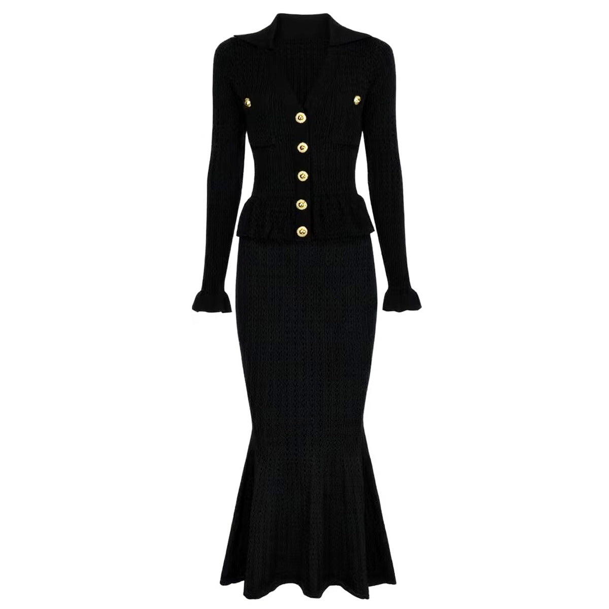 25ss European and American spring and autumn fashion knitted dress