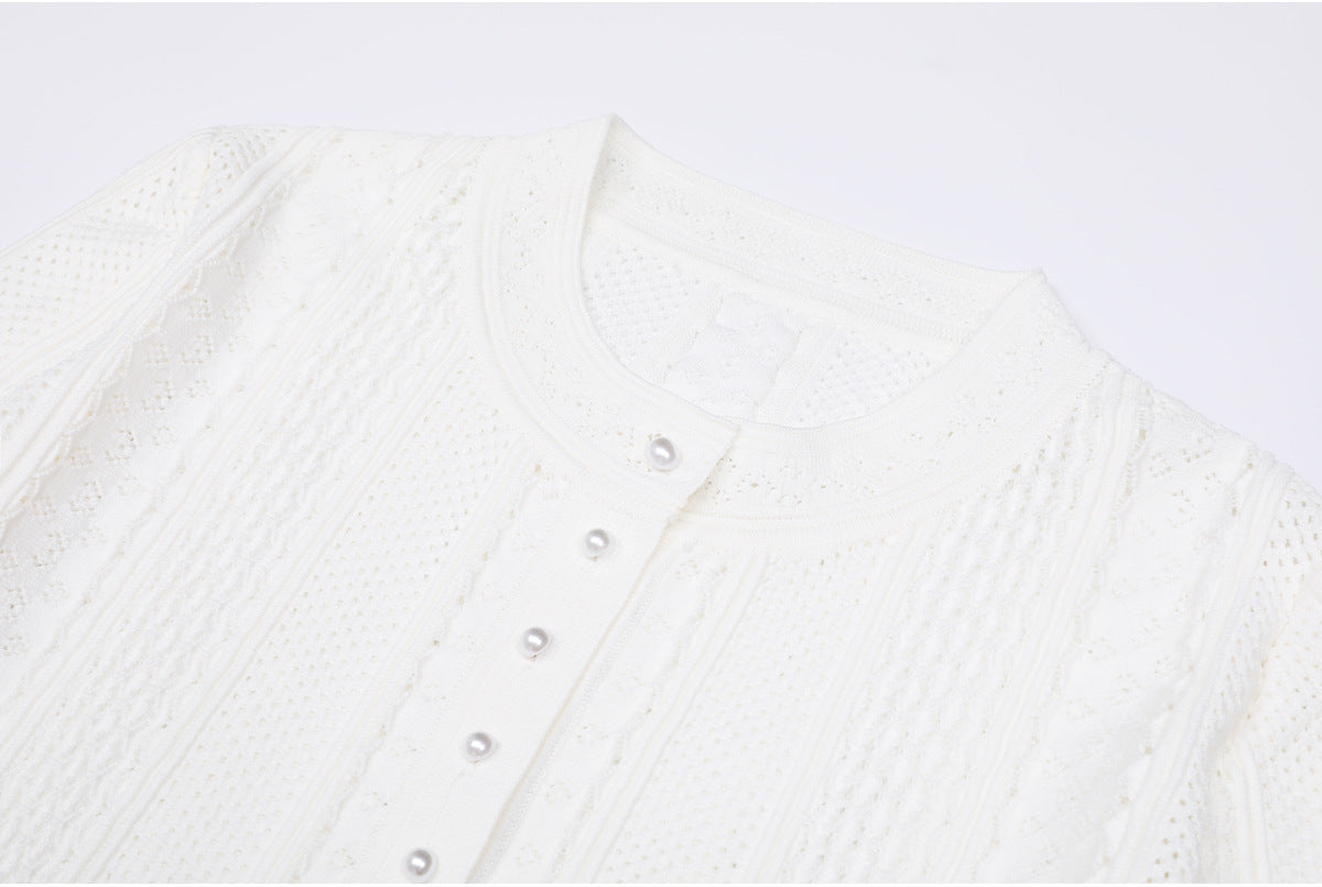 25ss Spring and Autumn knitted lady cardigan suit dress
