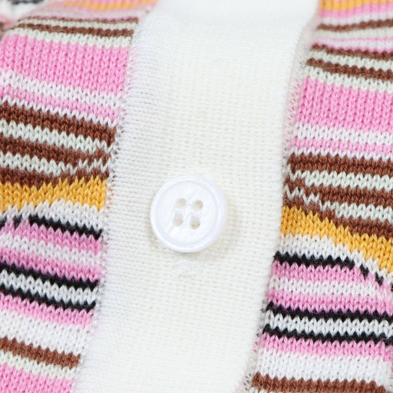 25ss Spring and Autumn polo collar Tencel cotton knitted sweater