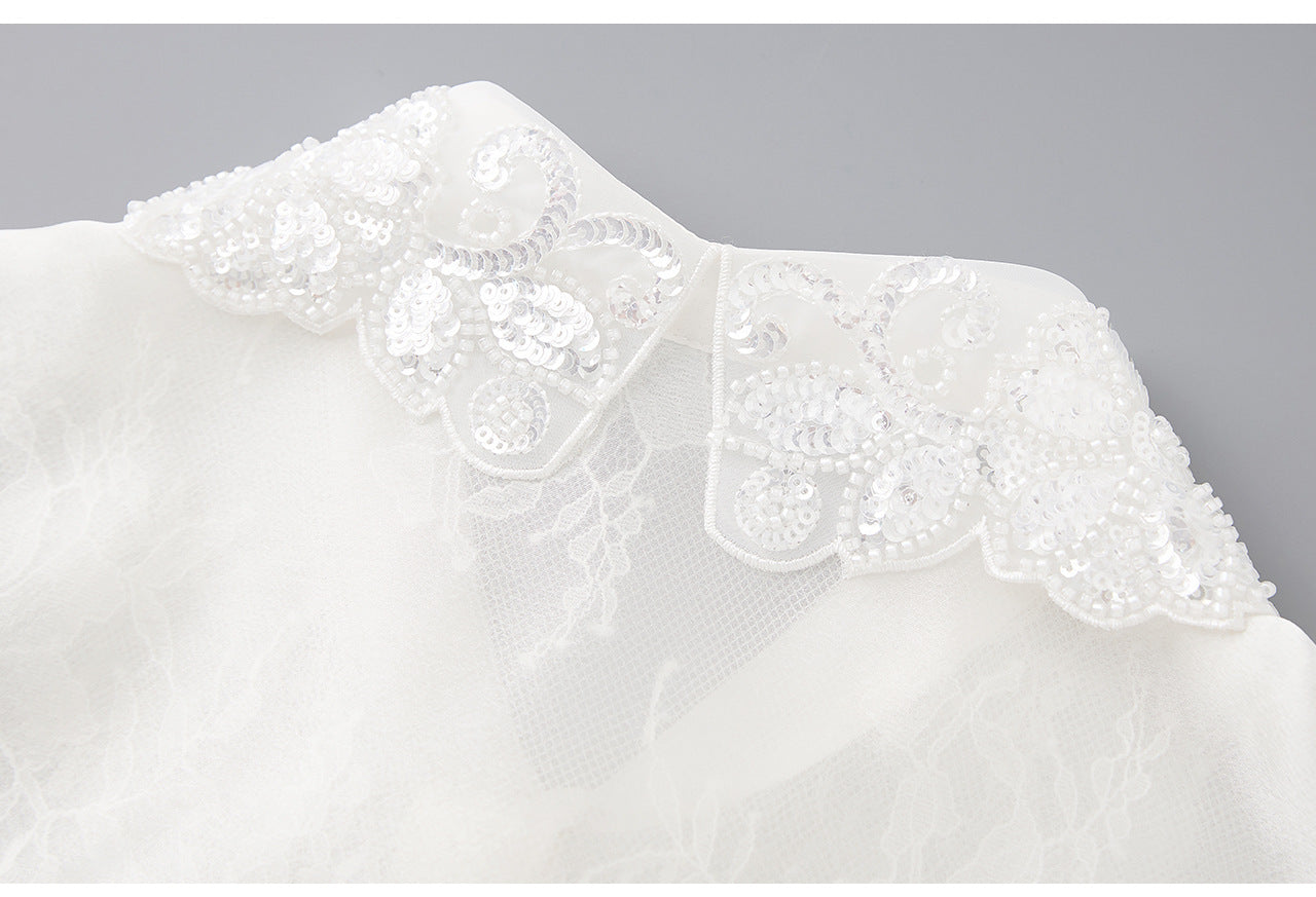25ss A lace organza shirt for a rich and noble lady