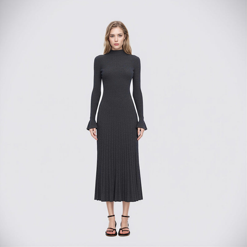 25ss Elegant woolen base knitted dress for autumn and winter