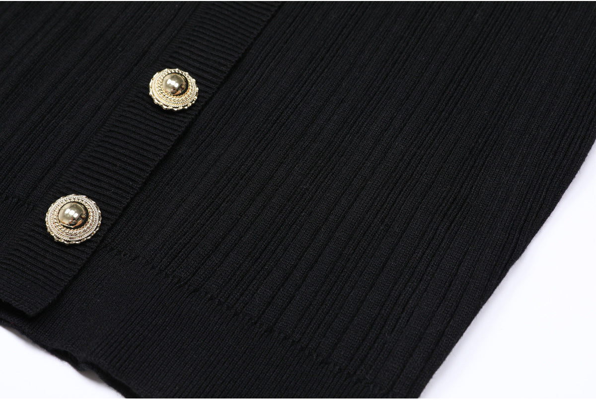 25ss Spring and Autumn belt-knit slimming short dress