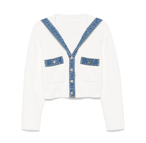25ss Elegant and youthful school-style knitted cardigan
