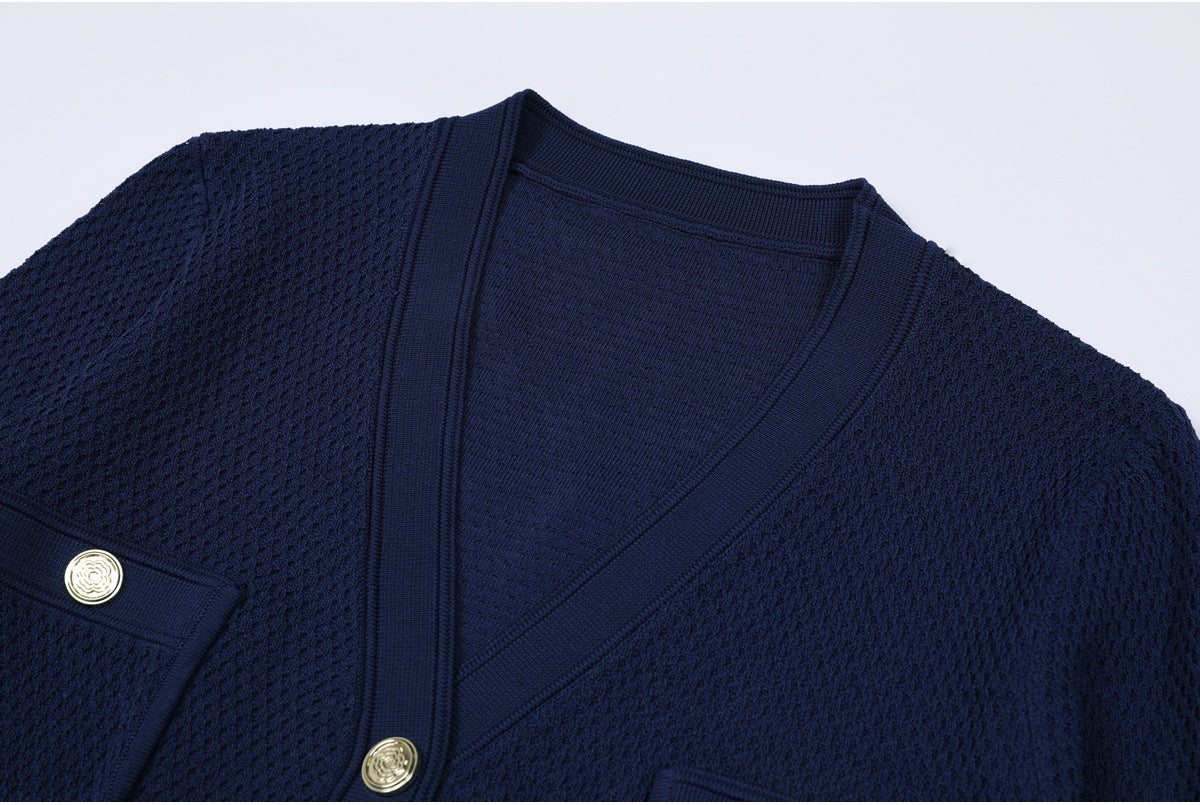 25ss A slimming knitted sweater coat for socialite
