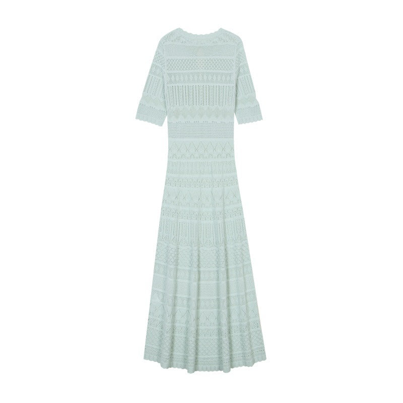 25ss Mid-length knitted dress for spring and summer