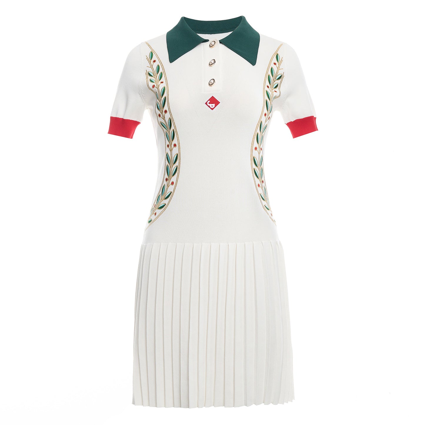 25ss polo collar embroidered body-hugging skirt