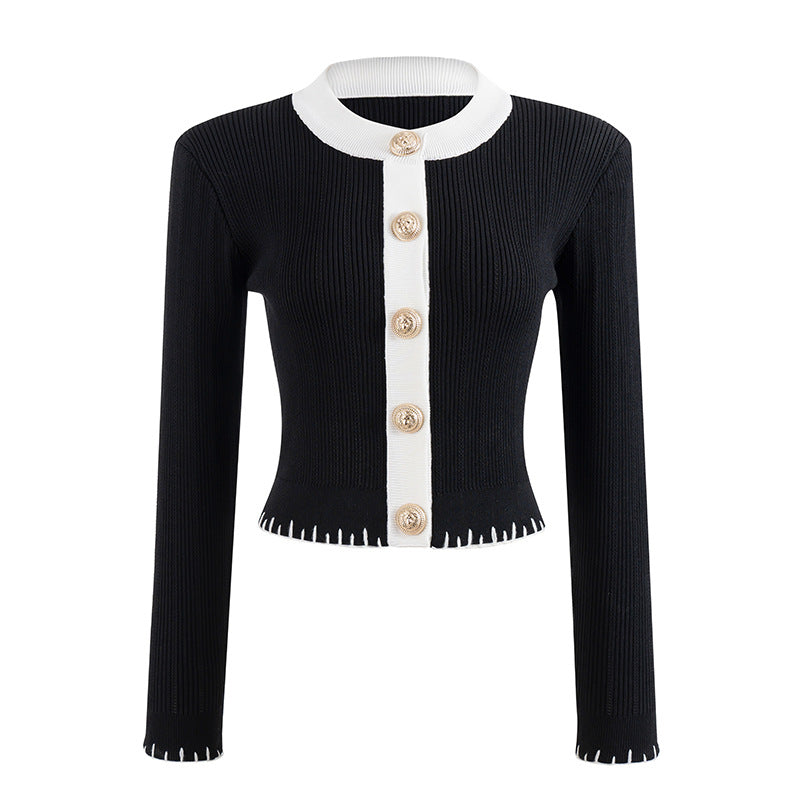 A high-quality knitted cardigan jacket