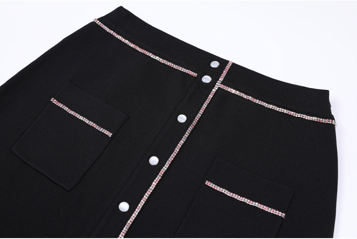 25ss A classic short-sleeved T-shirt top set with nails and diamonds