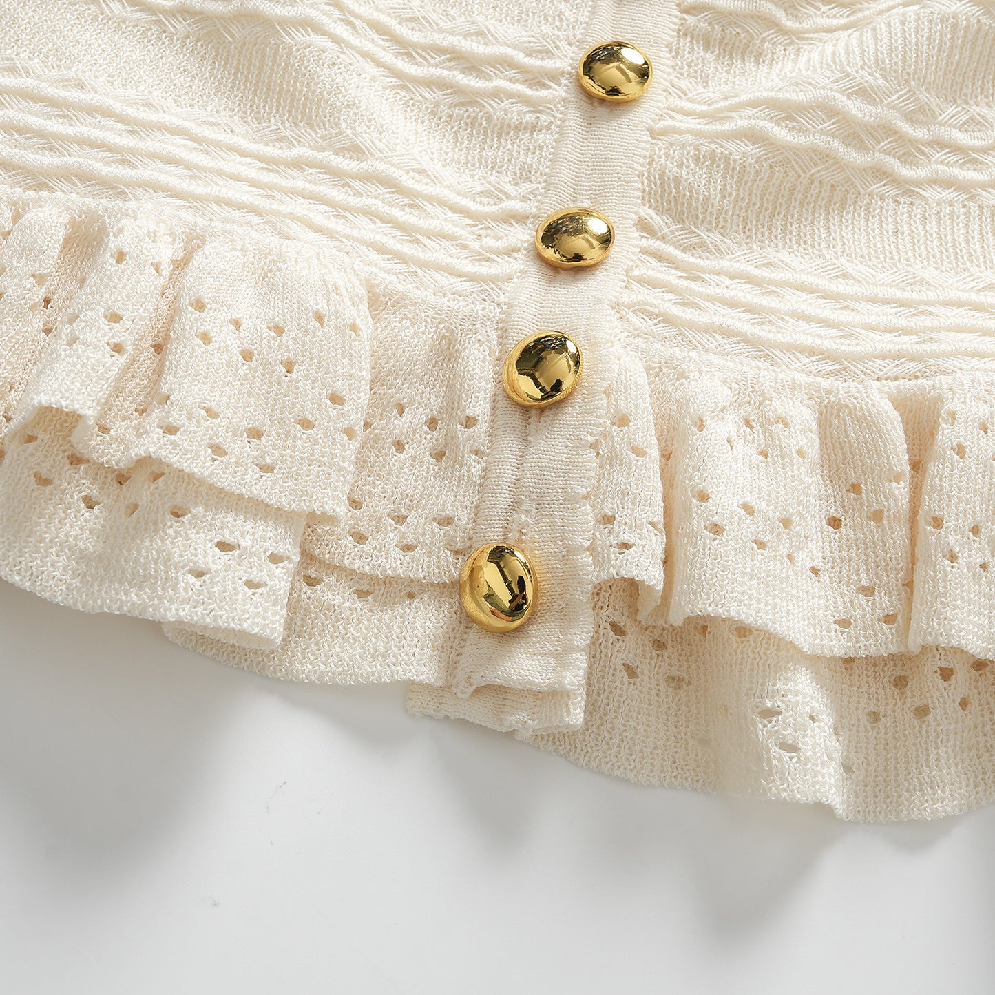 25ss Early autumn ruffled hem knitted cardigan